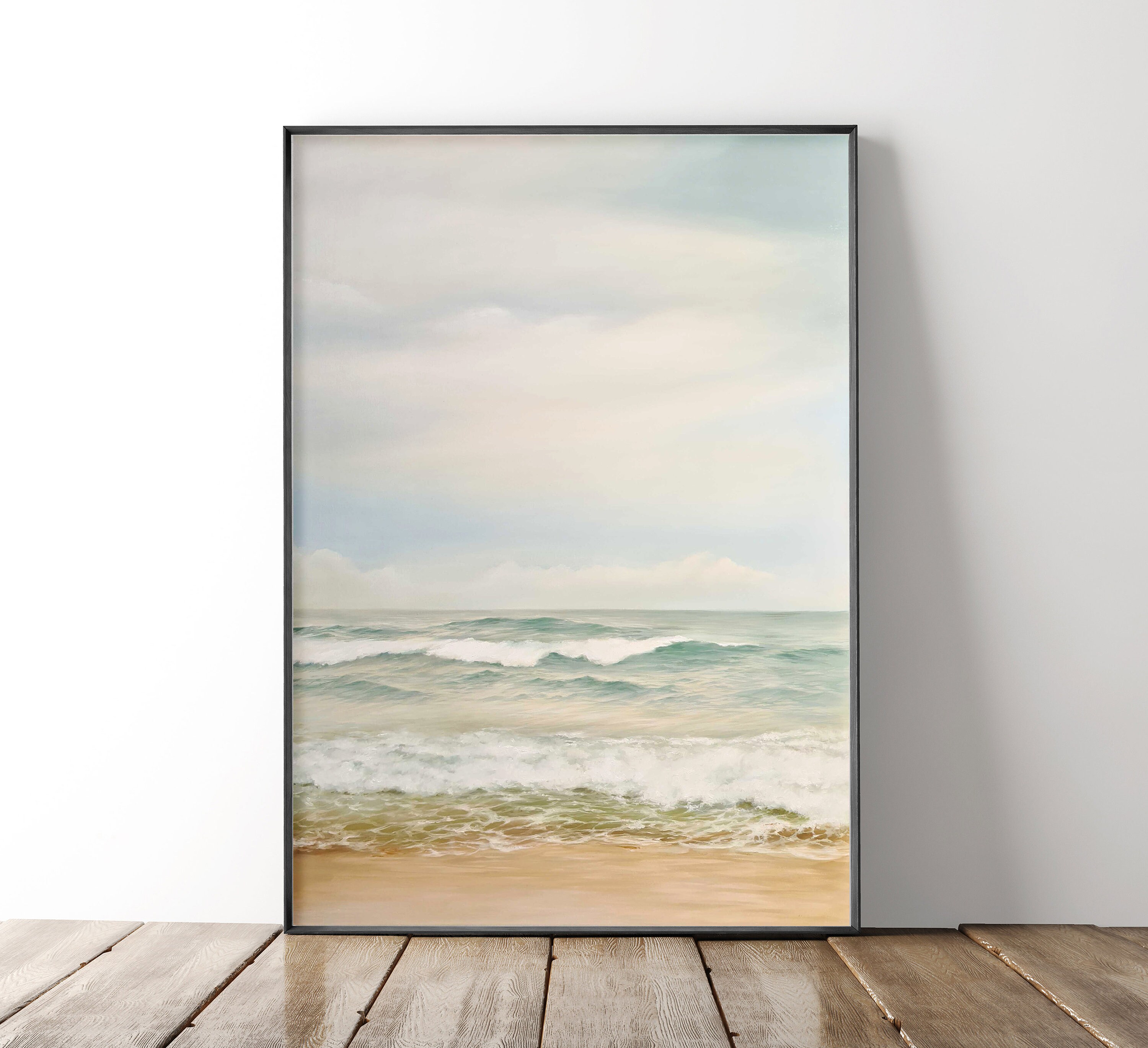 Pintura marina / Pintura al óleo de paisaje marino / Arte mural de paisaje marino / Paisaje marino minimalista / Pintura de paisaje marino / Pintura de paisaje / Arte costero / Sereno