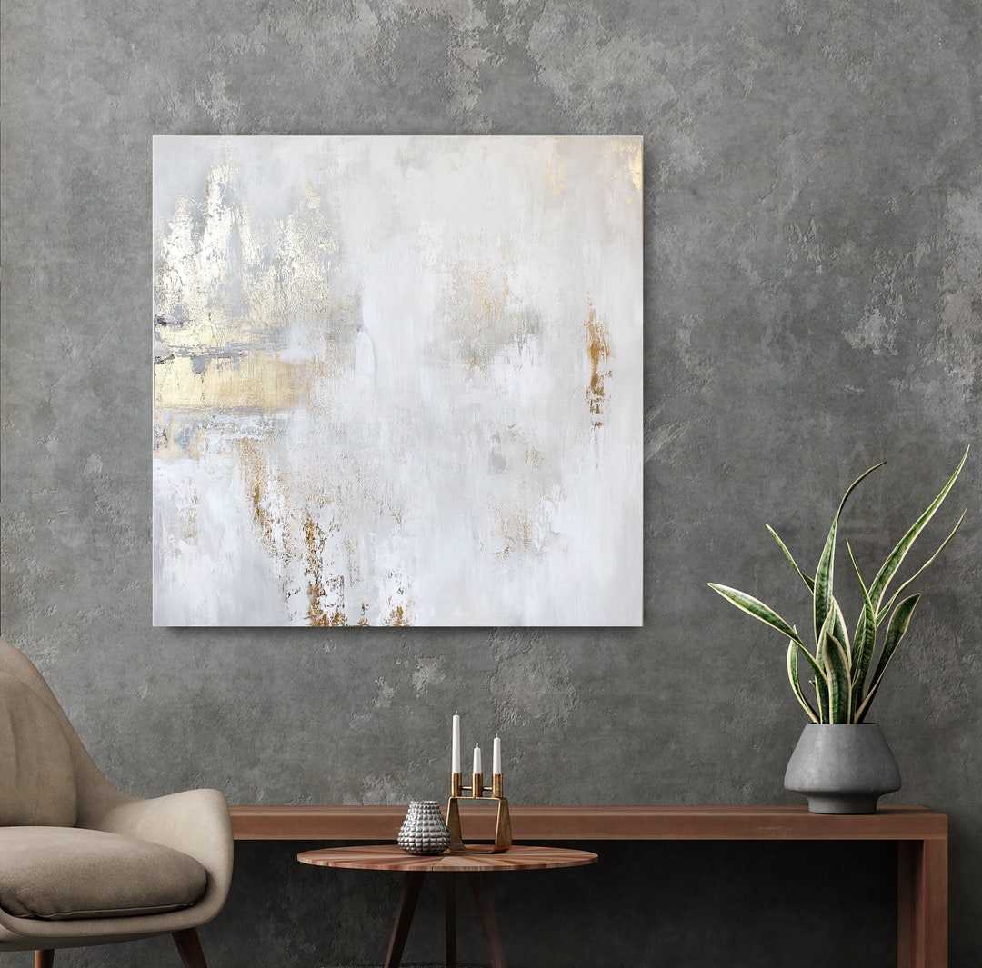 Gold Painting Gold Abstract White Gold Painting Gold Wall Art White