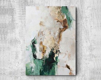 グリーンの抽象画 | グリーンゴールドの絵画 | エメラルドグリーンの