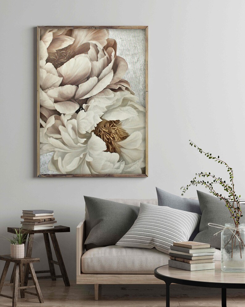 Peony Wall Art | Peonies Painting | Large Flower Painting | Large ...