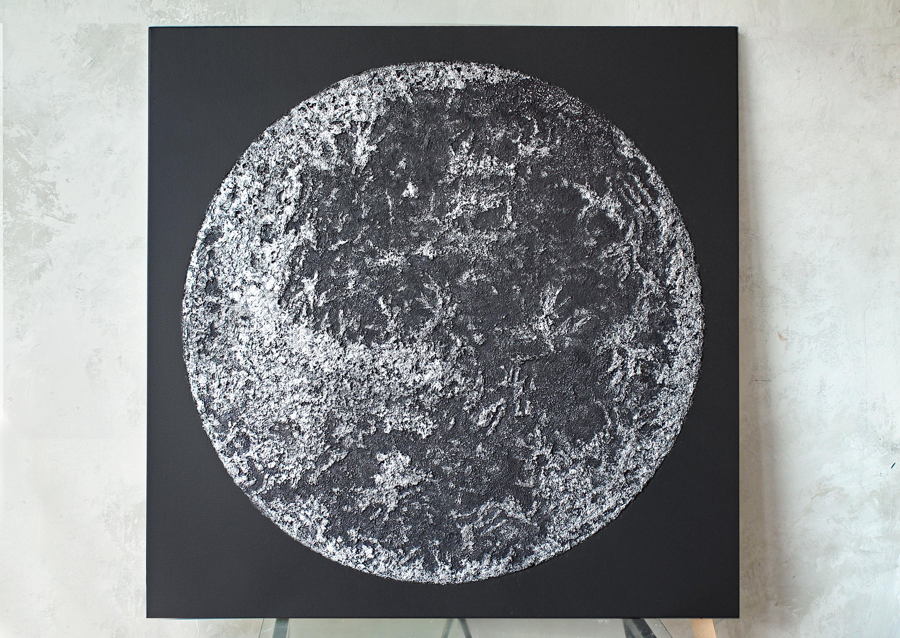 Moon Painting Canvas | Moon Painting Acrylic Silver | Abstract Moon ...