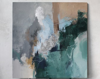 絵画 835 油絵/抽象画風/斑紋/S4号 青と緑の抽象油彩画 青と緑の色の抽象画の写真 – Unsplashの背景の無料画像
