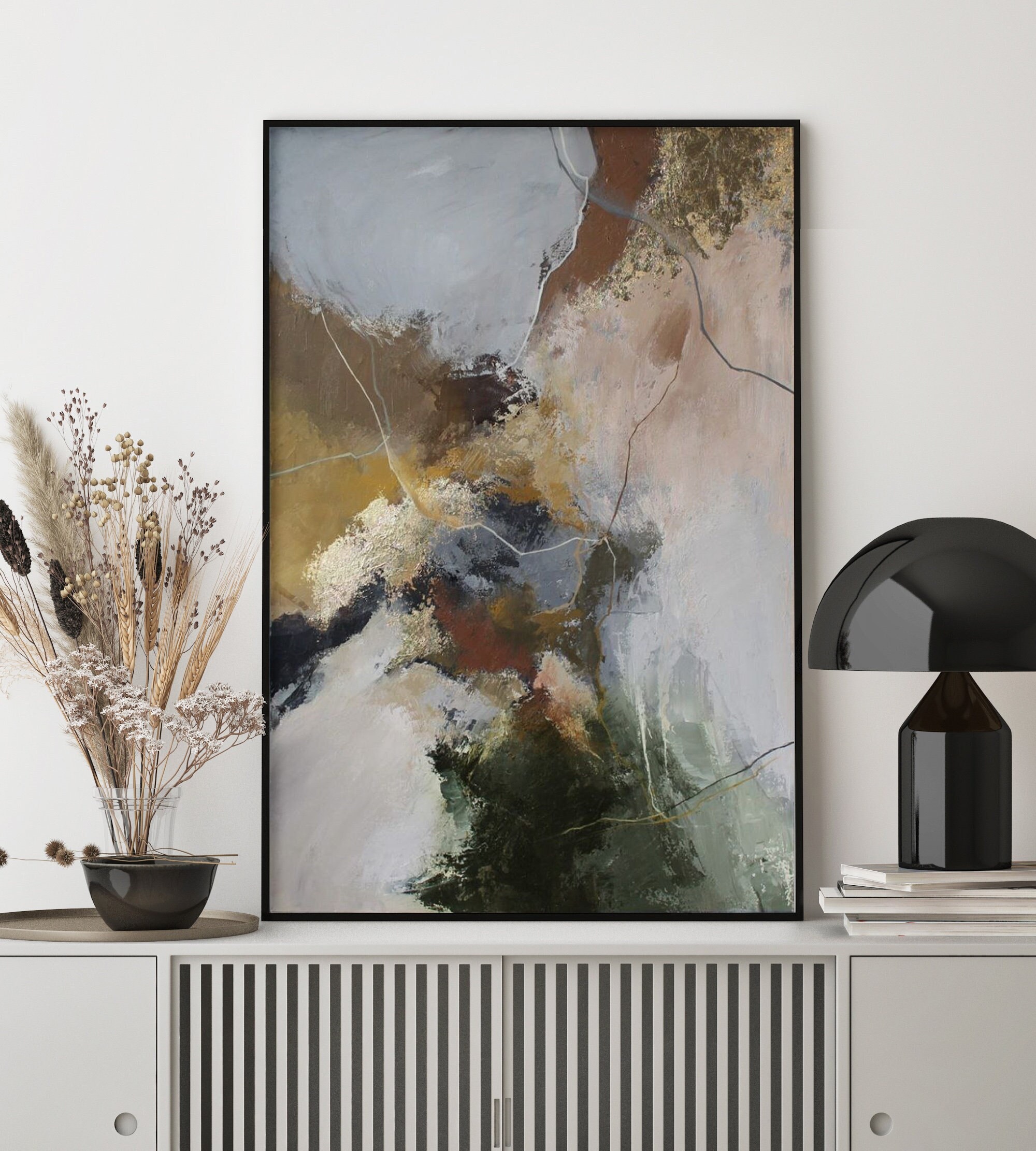 グレー×ゴールドの上品なテクスチャーアート 絵画/抽象画/現代アート