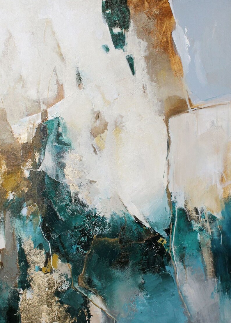 Emerald Wall Art Abstract Painting Emerald Abstract Etsy