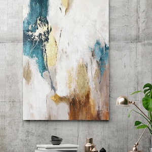 Teal and gold wall art | Teal abstract wall art | Teal and gold painting | Teal and gold wall art | Teal abstract painting | Emerald Flow