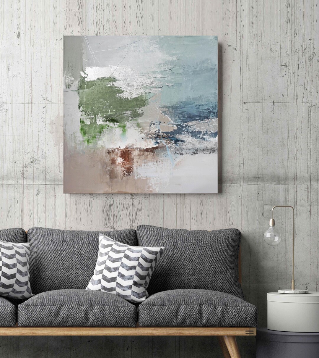 Painting Blue Green Abstract | Green Blue Abstract Painting | Blue ...