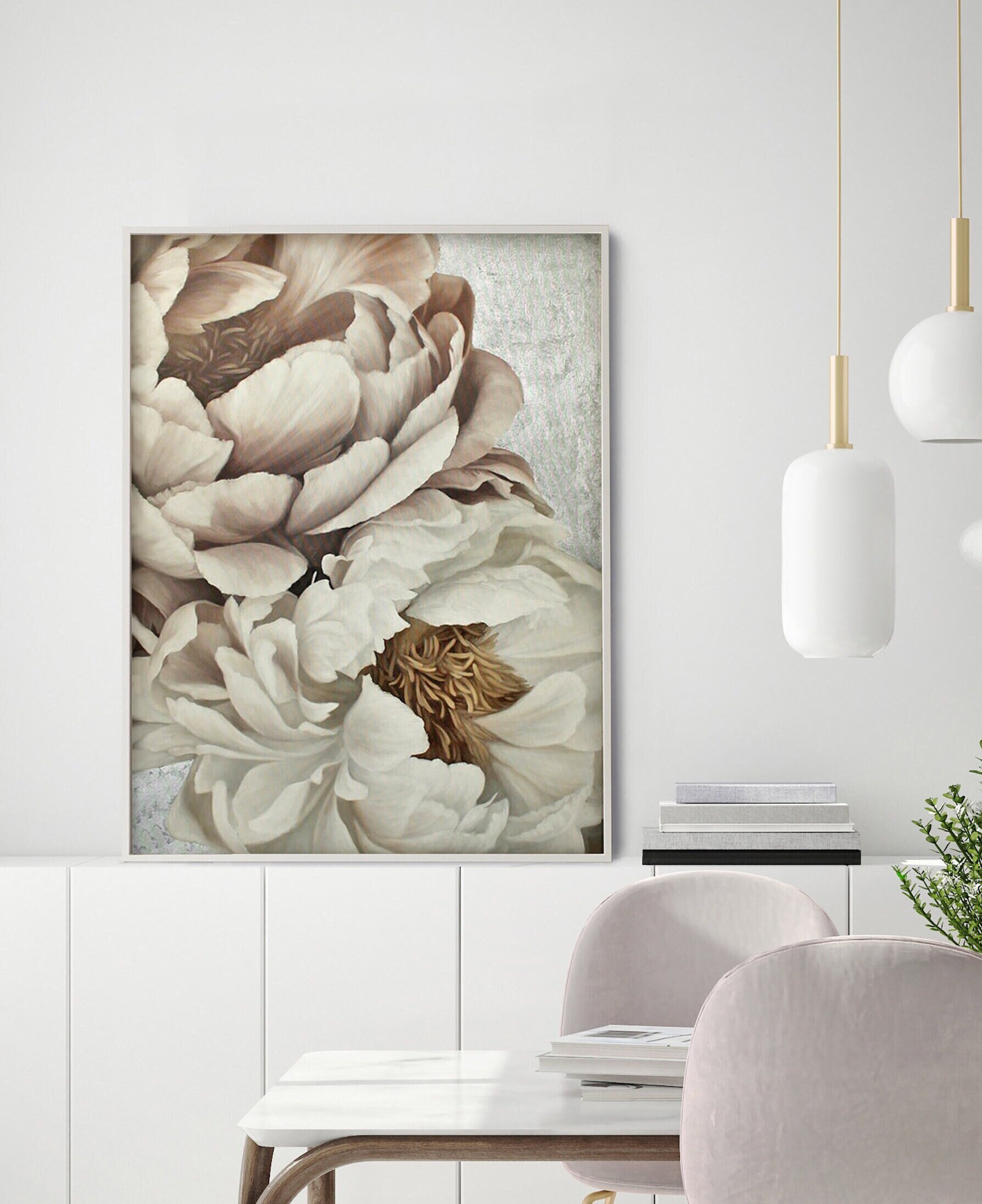 Peony Wall Art | Peonies Painting | Large Flower Painting | Large ...