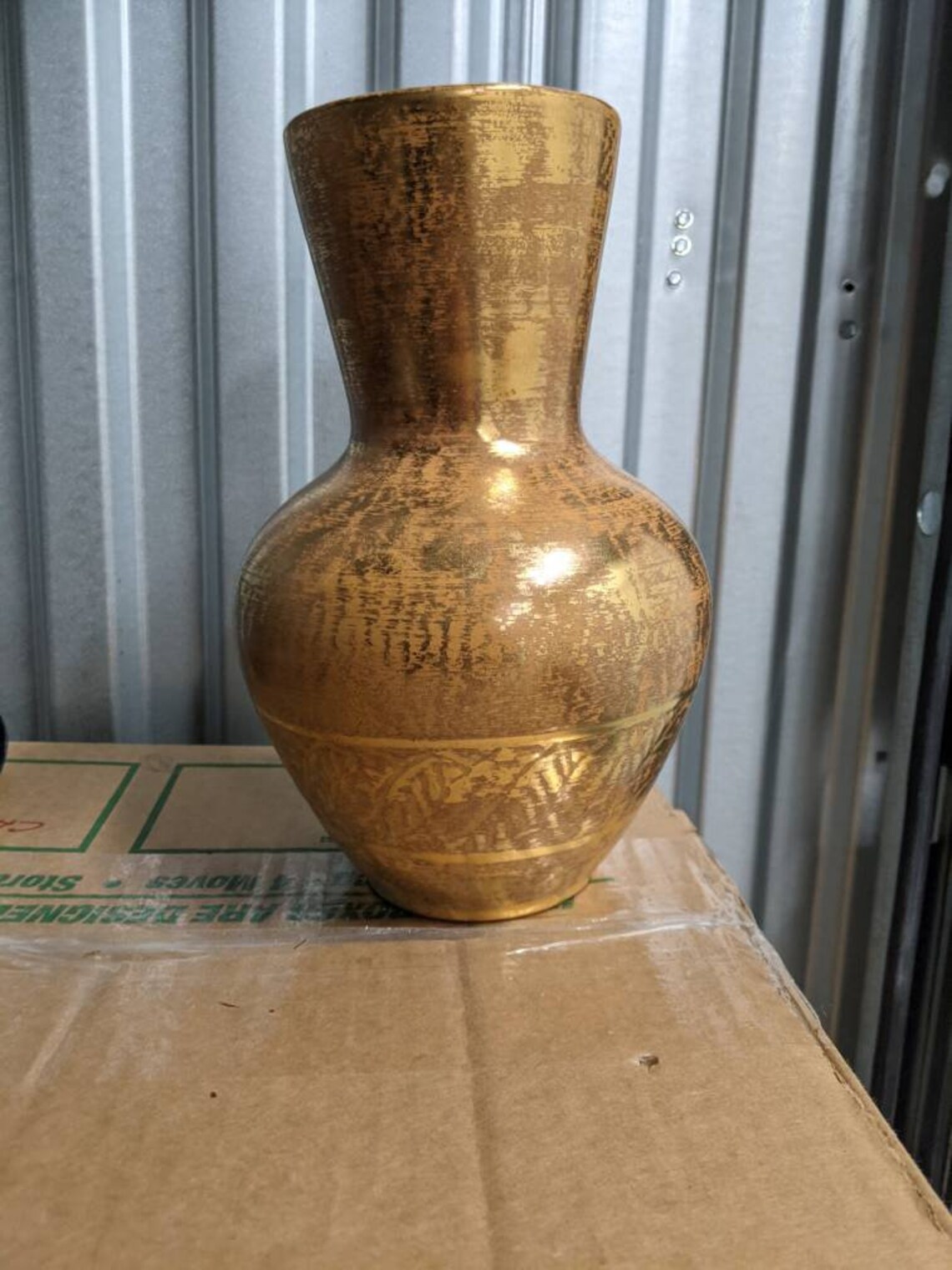 Stangl Pottery Granada Gold Vase Mid Century 22k Gold Vintage Etsy