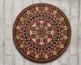 40 cm Mandala Wooden Wall Hanging | Hand-Painted Wooden Canvas | Home Decor | Mandala Dot Art | Mandala Art