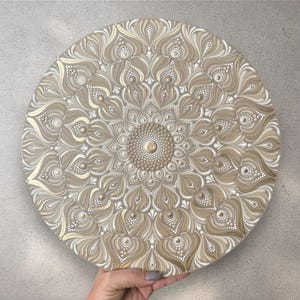 35 cm Mandala wood canvas acrylic painting | Wall hanging hand painted | Wall decoration | Meditation | Mandala art on wood