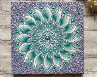 30 x 30 cm hand-painted mandala canvas dot art painting artwork