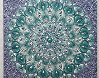 40 x 40 cm Mandala hand-painted on canvas Dot Art painting artwork