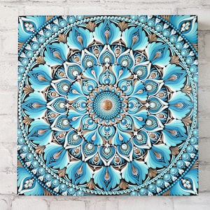 40 cm Mandala painting wood canvas acrylic painting | Wall hanging hand painted | Wall decoration | Meditation | Mandala art on wood