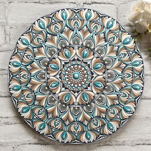 35 cm Mandala wood canvas acrylic painting | Wall hanging hand painted | Wall decoration | Meditation | Mandala art on wood
