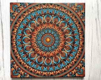 50 x 50 cm hand-painted mandala canvas dot art painting artwork