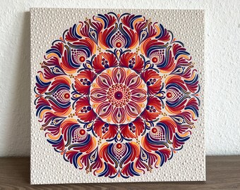 40 x 40 cm hand-painted mandala canvas dot art painting artwork
