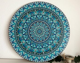75 cm Mandala painting on wood | Acrylic painting | Home decor | Wall hanging artwork | Mandala picture for the wall | Meditation | Yoga