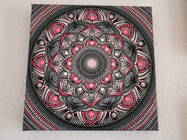 Mandala Leinwand handbemalt Punktmalerei dotpainting Etsy