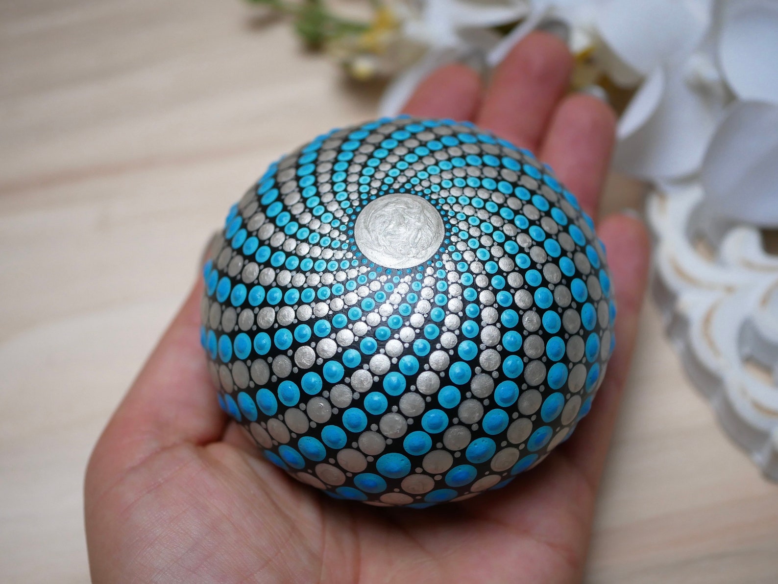 Sacred Geometry Stone Painting