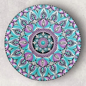 35 cm Mandala wood canvas acrylic painting | Wall hanging hand painted | Wall decoration | Meditation | Mandala art on wood