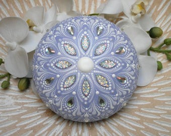 Mandala stone with rhinestones | painted stones | colorful decoration | meditation stone | decorative hand-painted stone | rock painting | decor