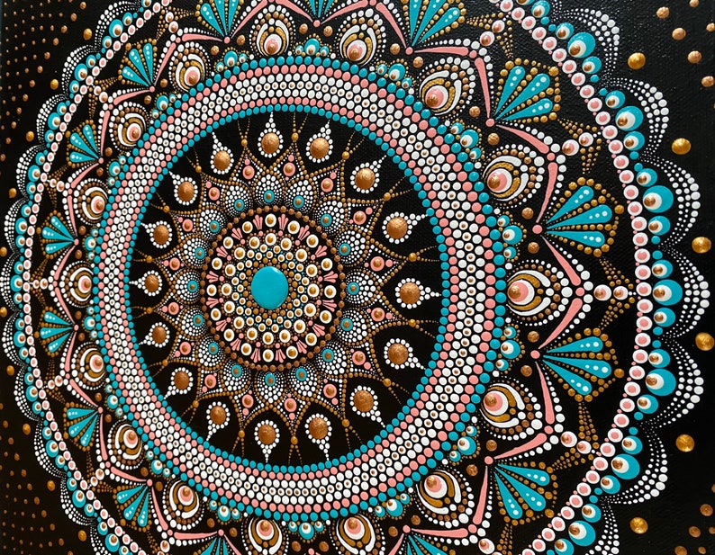 Mandala Leinwand handbemalt Punktmalerei Dot Art Sacred Etsy