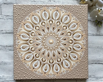 30 x 30 cm hand-painted mandala canvas dot art painting artwork
