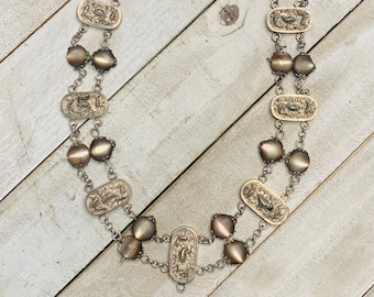 Ca. 1880 – Sterling Silver / Shell Necklace Victorian England