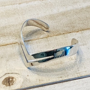 Vintage Taxco Sterling Silver Modernist Open Cuff Bracelet TF 49