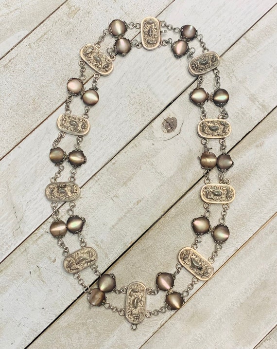 Ca. 1880 – Sterling Silver / Shell Necklace Victor