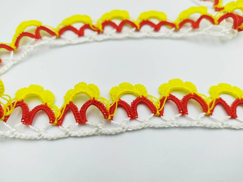 scarf lace red lace scarf needle lace Needle lace yellow lace