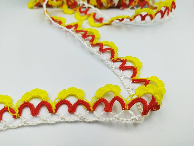 scarf lace red lace scarf needle lace Needle lace yellow lace