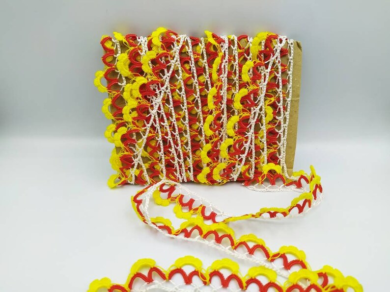 scarf lace red lace scarf needle lace Needle lace yellow lace