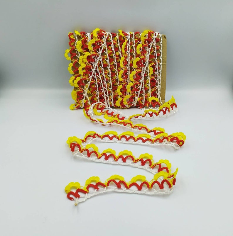 scarf lace red lace scarf needle lace Needle lace yellow lace