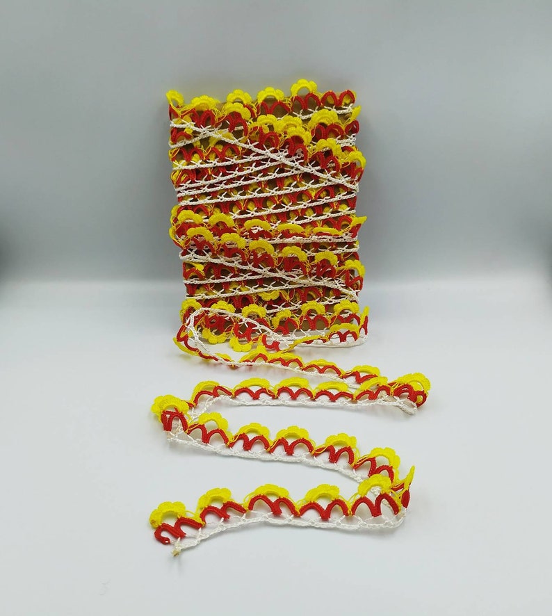 scarf lace red lace scarf needle lace Needle lace yellow lace