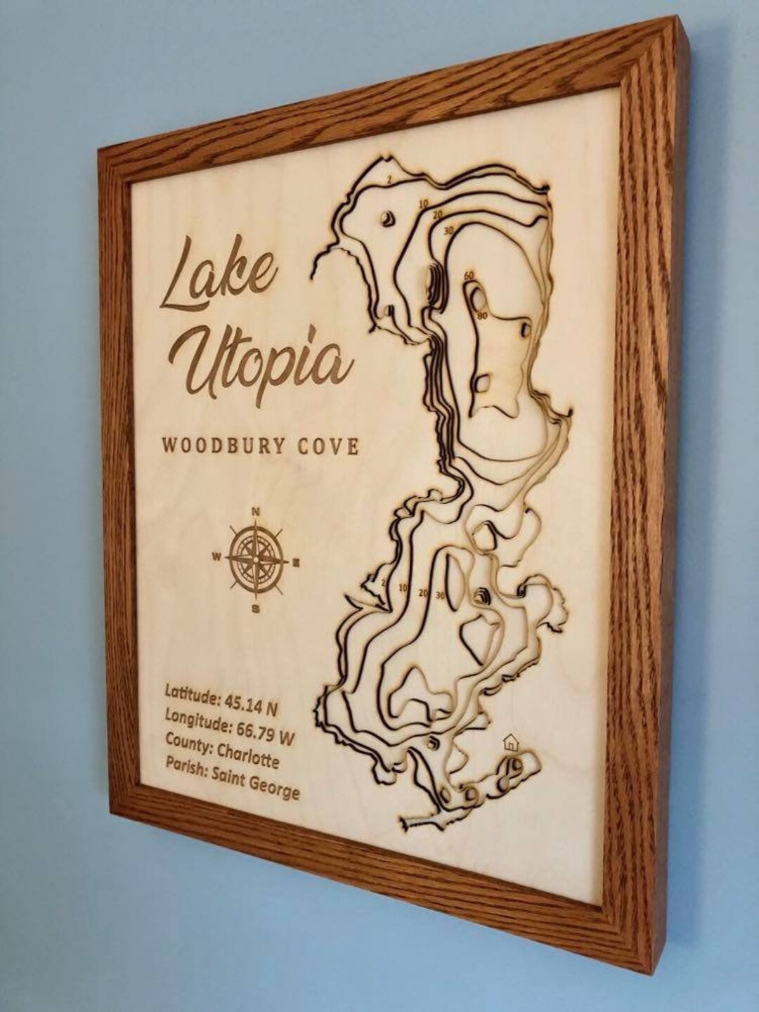 Utopia Lake 3D Bathymetric Lake Map Saint New Etsy
