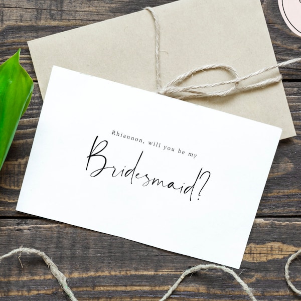 Will you be my bridesmaid / flower girl / maid of honour card. Bridesmaid proposal Card