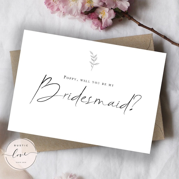 Personalised bridesmaid proposal card, Will you be my bridesmaid / flower girl / maid of honour card. Bridesmaid proposal Card