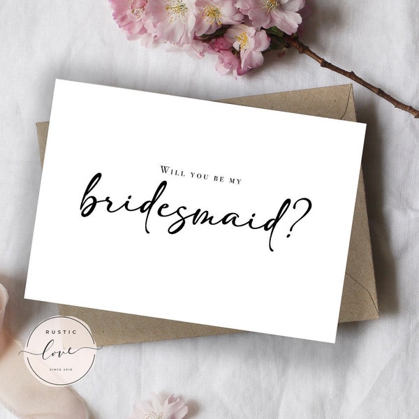 Will you be my bridesmaid / flower girl / maid of honour card. Bridesmaid proposal Card
