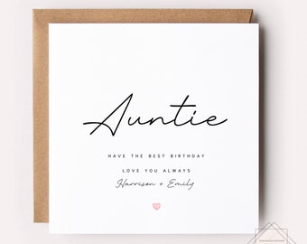 Personalised auntie birthday card, special auntie, best friend, custom birthday card, you're my inspiration, strong woman, fabulous