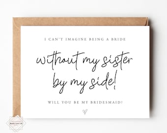 Will you be my bridesmaid / flower girl / maid of honour card. Bridesmaid proposal Card, act surprised bridesmaid, sister by my side card