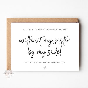 Will you be my bridesmaid / flower girl / maid of honour card. Bridesmaid proposal Card, act surprised bridesmaid, sister by my side card