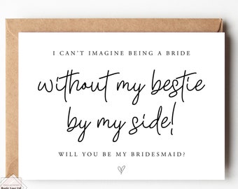 Will you be my bridesmaid / flower girl / maid of honour card. Bridesmaid proposal Card, act surprised bridesmaid, bridesman proposal card