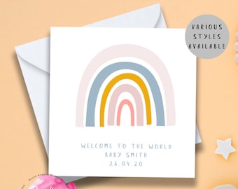 Rainbow Baby Card Etsy