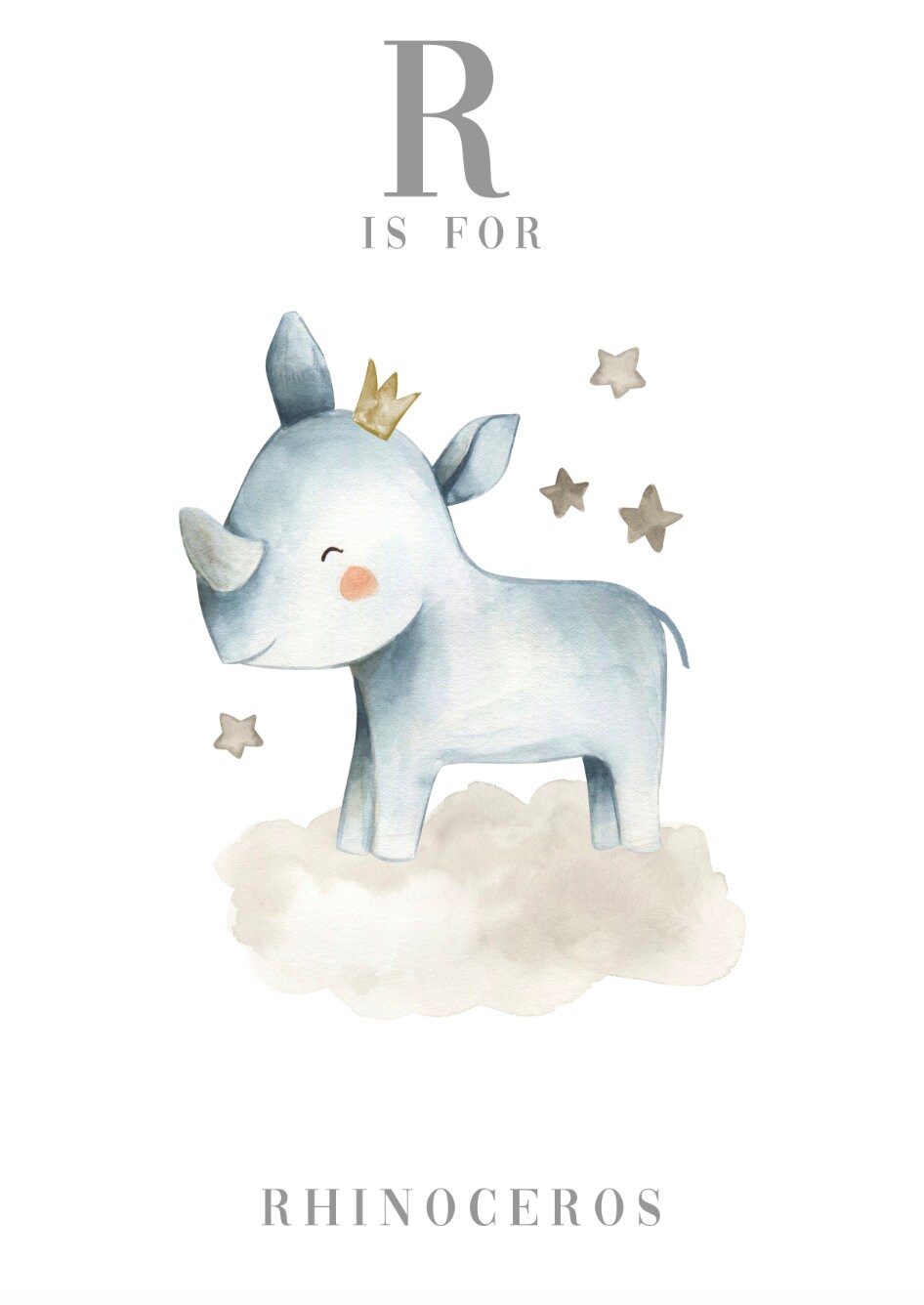 Animal watercolour prints for baby's nursery and | Etsy