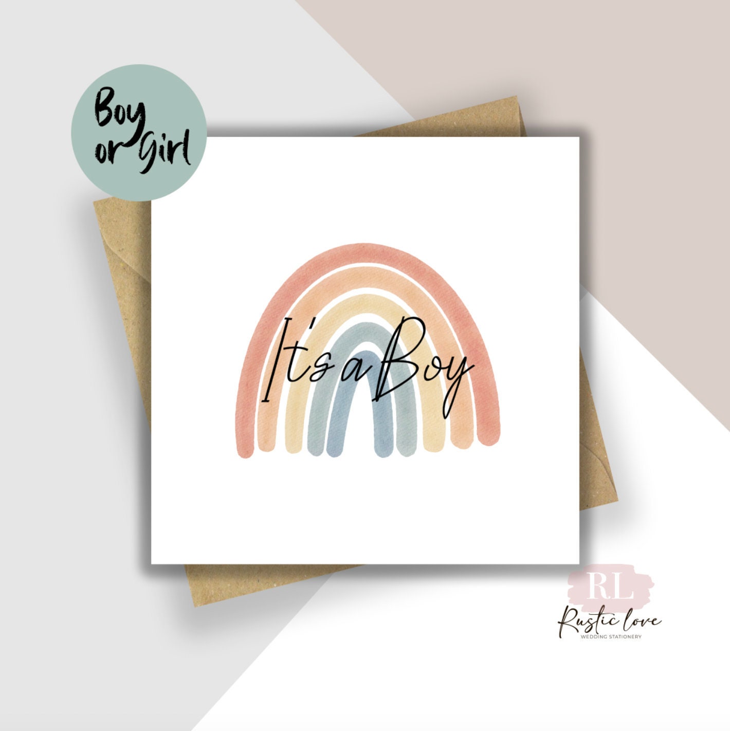 Rainbow Baby Card It's a Girl Card It's a Boy New Etsy UK