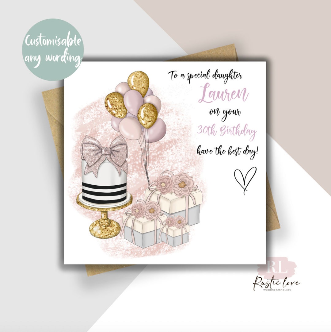 Personalised Birthday Card, Fashion Girl Birthday Card, Daughter
