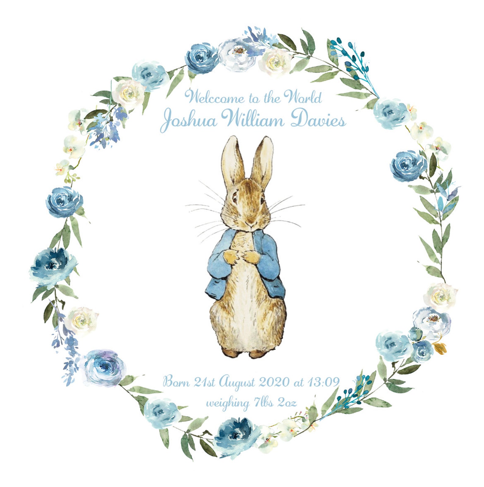 Personalised Peter Rabbit New Baby Card New Baby Baby Boy Etsy UK