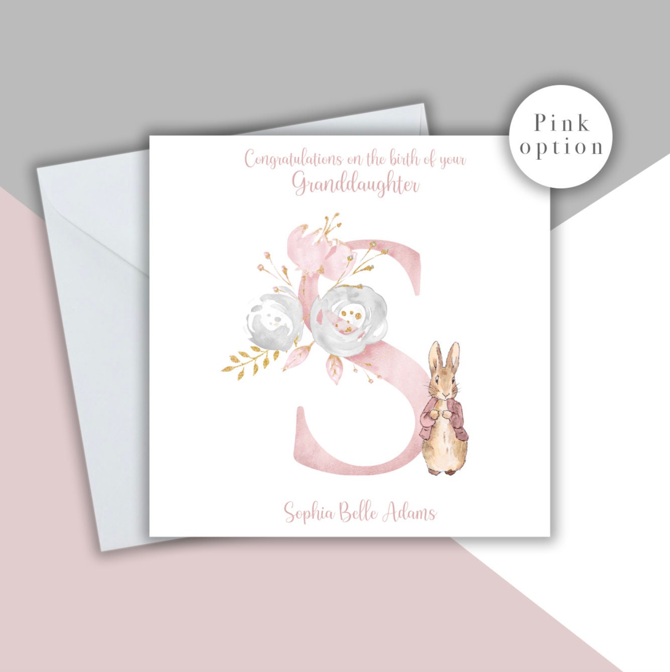 Personalised new granddaughter card grandparents card | Etsy