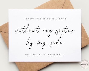 Will you be my bridesmaid / flower girl / maid of honour card. Bridesmaid proposal Card, act surprised bridesmaid, sister by my side card